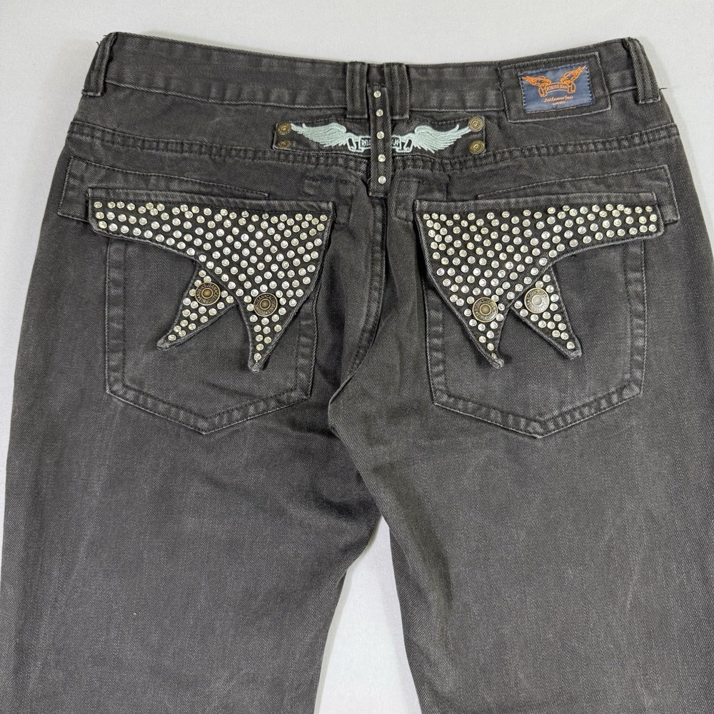 Robin's Jean Jeans Mens 36x32 Black Studded Embellished Designer Made In USA